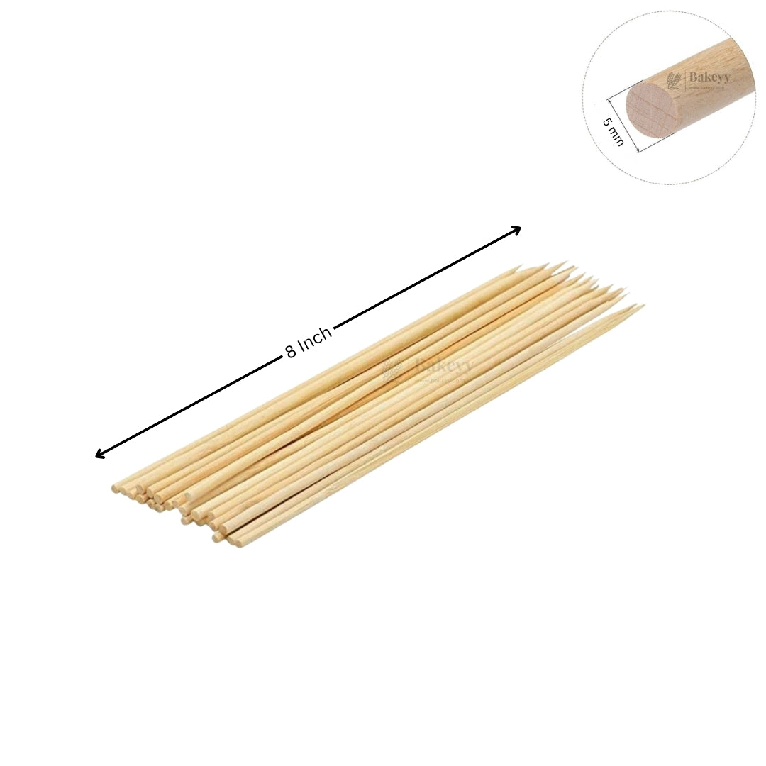 5 mm Thick | Bamboo Skewers | Multiple Sizes Available | Wood Skewer | Wooden Stick | Pack Of 40
