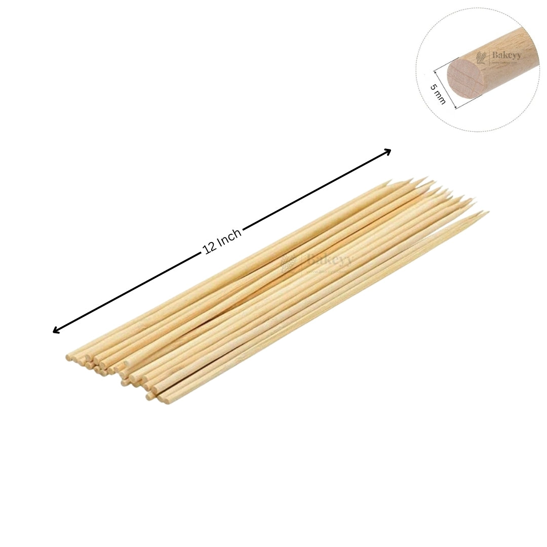 5 mm Thick | Bamboo Skewers | Multiple Sizes Available | Wood Skewer | Wooden Stick | Pack Of 40