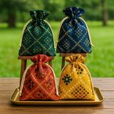 Bandhini Print Potli Bags | Perfect for Festive Gifting | Pack of 10