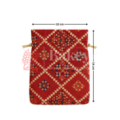 Bandhini Print Potli Bags | Perfect for Festive Gifting | Pack of 10 - Bakeyy.com - India - Bandhini Print Potli Bags | Perfect for Festive Gifting | Pack of 10 - Red / 10x14 cm 150.00