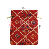 Bandhini Print Potli Bags | Perfect for Festive Gifting | Pack of 10 - Bakeyy.com - India - Bandhini Print Potli Bags | Perfect for Festive Gifting | Pack of 10 - Red / 16x20 cm 250.00