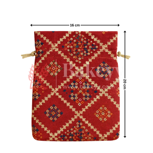 Bandhini Print Potli Bags | Perfect for Festive Gifting | Pack of 10 - Bakeyy.com - India - Bandhini Print Potli Bags | Perfect for Festive Gifting | Pack of 10 - Red / 16x20 cm 250.00