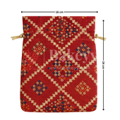 Bandhini Print Potli Bags | Perfect for Festive Gifting | Pack of 10 - Bakeyy.com - India - Bandhini Print Potli Bags | Perfect for Festive Gifting | Pack of 10 - Red / 18x24 cm 300.00