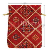 Bandhini Print Potli Bags | Perfect for Festive Gifting | Pack of 10 - Bakeyy.com - India - Bandhini Print Potli Bags | Perfect for Festive Gifting | Pack of 10 - Red / 20x25 cm 350.00