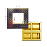 4 Cavity | Rigid Dry Fruit Box | Elegant Hamper Box with Window Lid | Big | 1 Piece