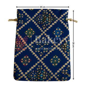 Bandhini Print Potli Bags | Perfect for Festive Gifting | Pack of 10 - Bakeyy.com - India - Bandhini Print Potli Bags | Perfect for Festive Gifting | Pack of 10 - Navy Blue / 20x25 cm 350.00