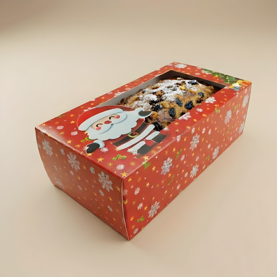 Christmas Bar Plum Cake Box | Festive Bar Plum Cake Packaging | Pack of 25