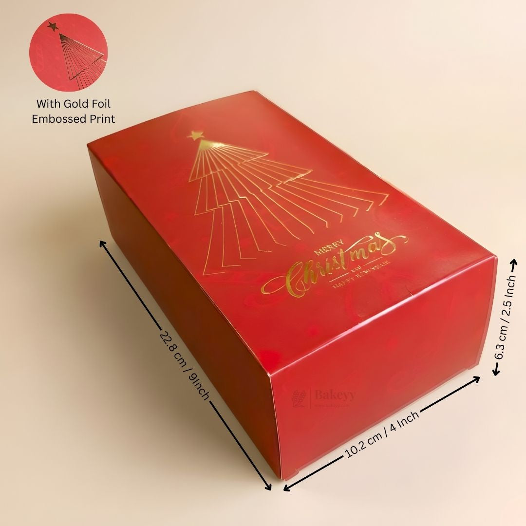 Christmas Bar Plum Cake Box | Festive Bar Plum Cake Packaging | Pack of 25