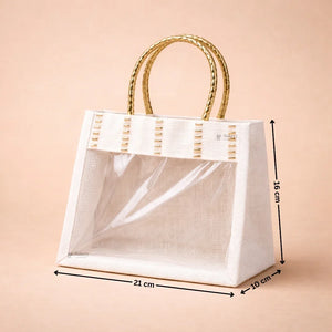 Beige_Cream_Jute_Gift_Bag_with_Floral_Accent_Transparent_Window_15 - Bakeyy.com