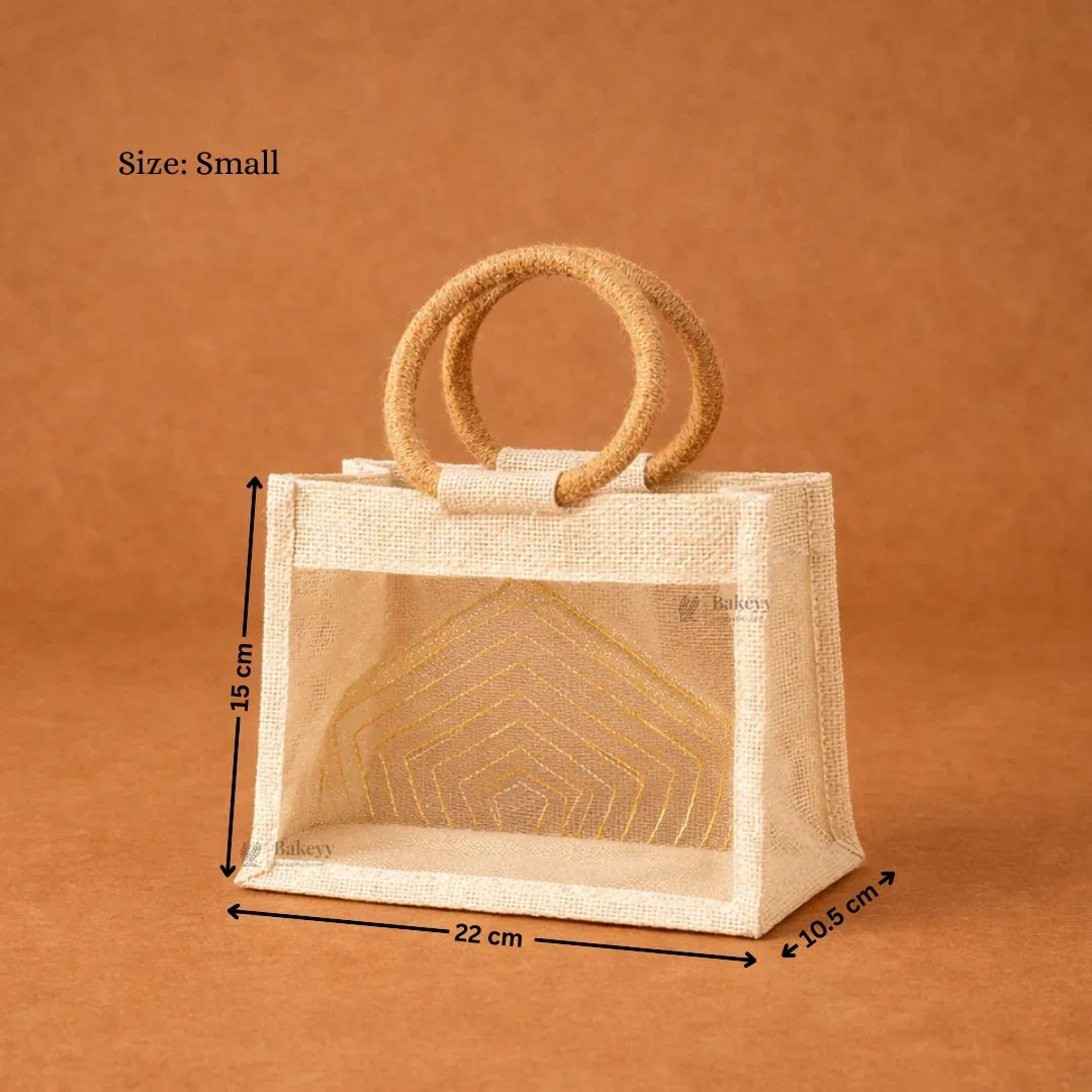 Beige_Cream_Jute_Gift_Bag_with_Transparent_Window_Round_Handles_4 - Bakeyy.com