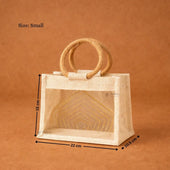 Beige_Cream_Jute_Gift_Bag_with_Transparent_Window_Round_Handles_4 - Bakeyy.com