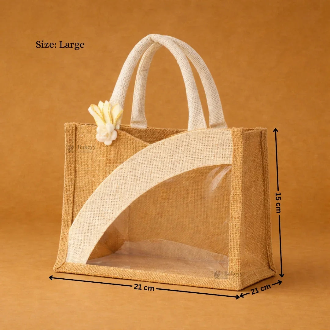Beige_Cream_Jute_Gift_Bag_with_Window_Handle_1 - Bakeyy.com