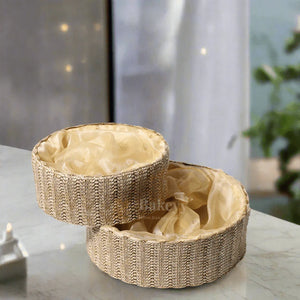 Beige_Round_Gift_Basket_-_Natural_Textured_Hamper_with_Satin_Lining_-_both_-_image_-_bakeyy.com - Bakeyy.com