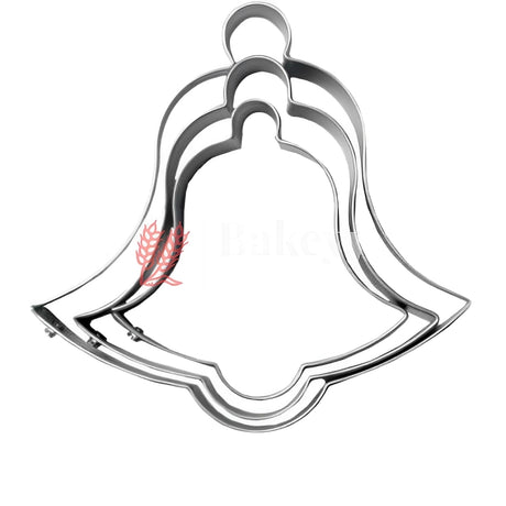 Bell Shape Cookie Cutter | Set Of 3 Stainless Steel Bell Mould - Bakeyy.com - India - Bell Shape Cookie Cutter | Set Of 3 Stainless Steel Bell Mould - Set Of 3