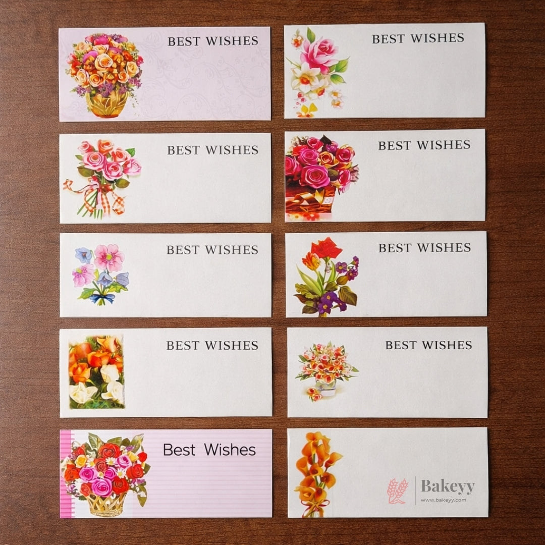 Best Wishes Greeting Cards for Gifts | Hampers & Bouquets Cards | Pack of 100