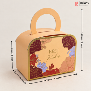 Best Wishes Printed Goodie Box with Handle | 2 Colours | Pack of 10