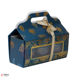 10x9x3.75 Inge Premium Navy Blue & Gold Gift Box with 3 Tins | Luxury Festive Hamper Packaging | Pack Of 10