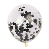 Black Balloon Set – Latex & Confetti Combo  Party Decoration Combo  10 pc Set  1 Piece