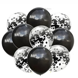 Black Balloon Set – Latex & Confetti Combo  Party Decoration Combo  10 pc Set  1 Piece