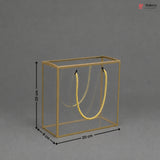 Gold PVC Transparent Gift Bag with Gold Rope Handle | Clear Premium Hamper Packaging Box | Pack of 10