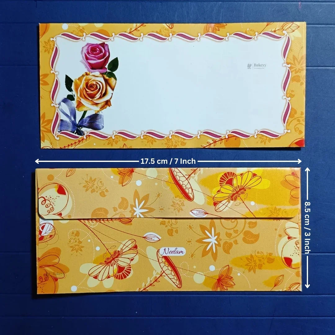 BloomScript Floral Cash Envelopes | Elegant Flower-Printed Shagun & Gift Envelopes | Multiple Designs Available | Pack of 25