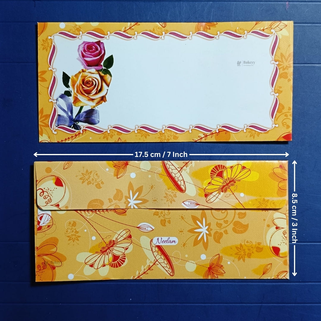 BloomScript Floral Cash Envelopes | Elegant Flower-Printed Shagun & Gift Envelopes | Multiple Designs Available | Pack of 25