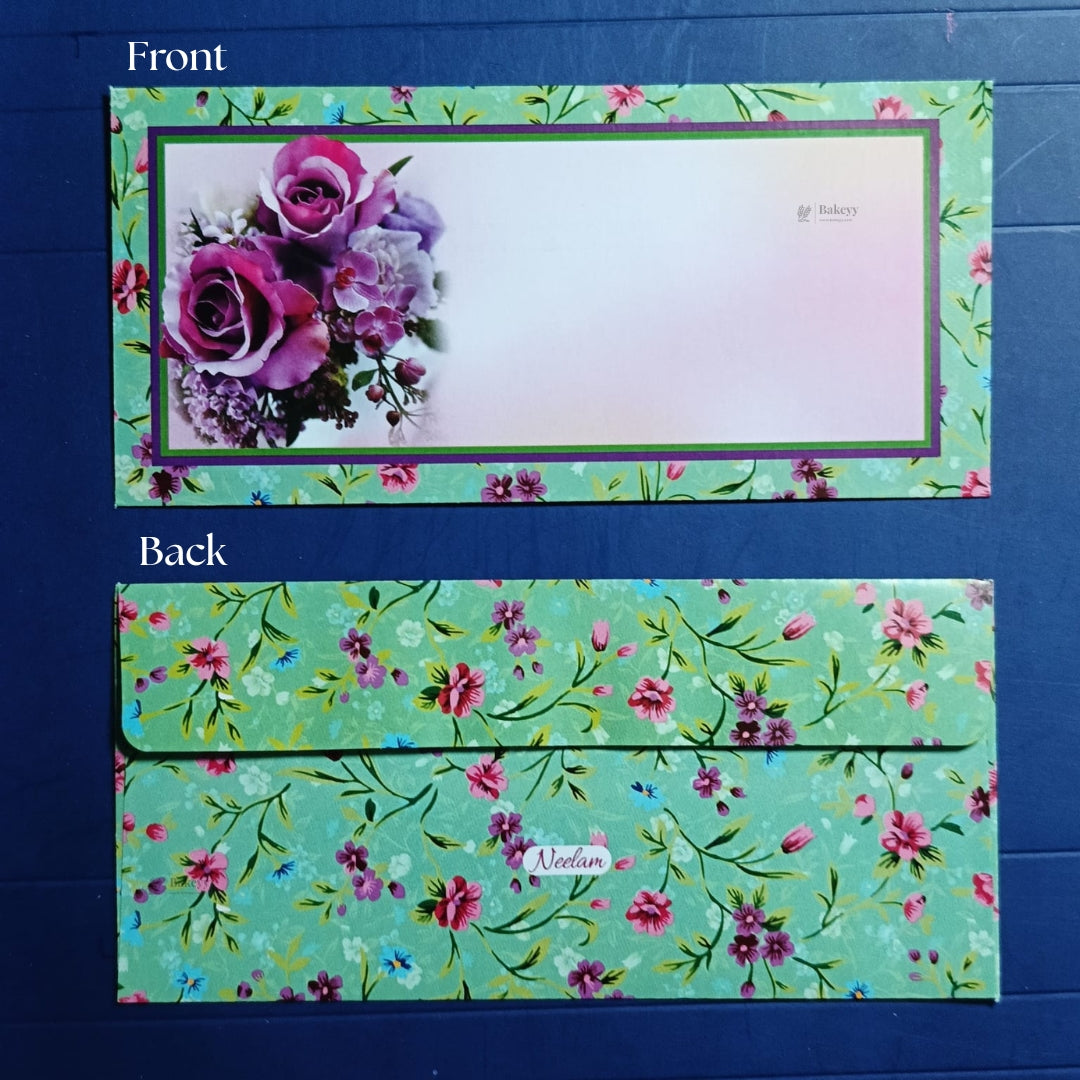 BloomScript Floral Cash Envelopes | Elegant Flower-Printed Shagun & Gift Envelopes | Multiple Designs Available | Pack of 25