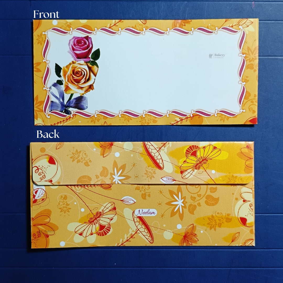 BloomScript Floral Cash Envelopes | Elegant Flower-Printed Shagun & Gift Envelopes | Multiple Designs Available | Pack of 25
