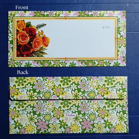 BloomScript Floral Cash Envelopes | Elegant Flower-Printed Shagun & Gift Envelopes | Multiple Designs Available | Pack of 25