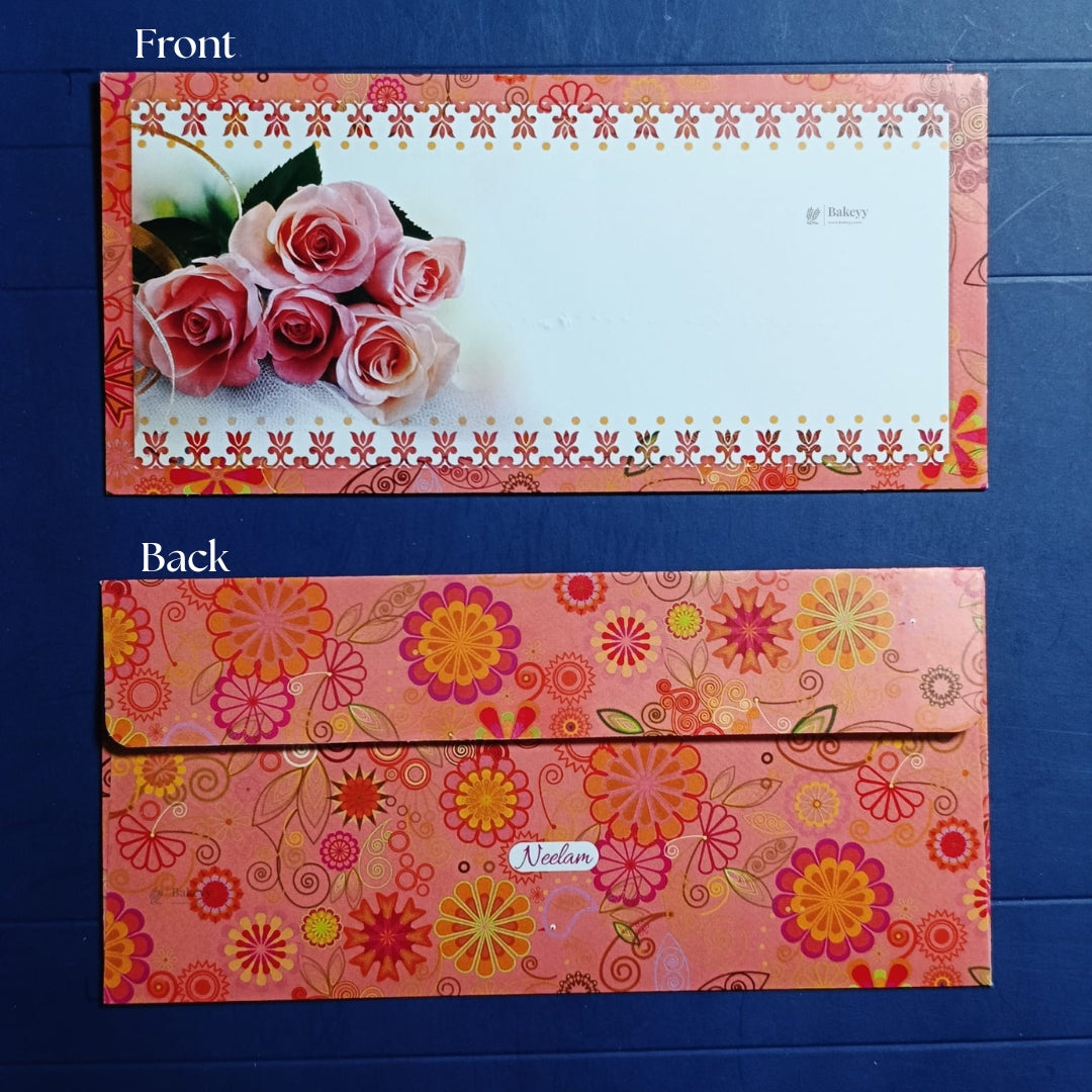 BloomScript Floral Cash Envelopes | Elegant Flower-Printed Shagun & Gift Envelopes | Multiple Designs Available | Pack of 25