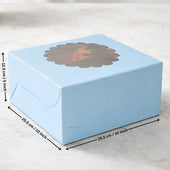 BlueCakeBoxwithFlowertopwindow_1 - Bakeyy.com