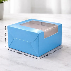 5 Inch Height | Cake Box With L-Shape Window | Blue Color | ITC Back Box | 3 Sizes Available | Pack Of 25