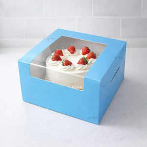 5 Inch Height | Cake Box With L-Shape Window | Blue Color | ITC Back Box | 3 Sizes Available | Pack Of 25