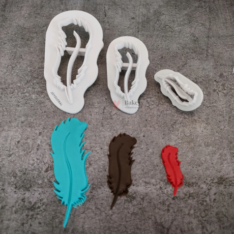 Boho Curved Feather Embossing Mold Set