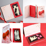 Valentine Theme Gift Box with Inner Tray | Book-Style Chocolate & Dessert Packaging Box | Decorative Foldable Gift Box | Pack of 10
