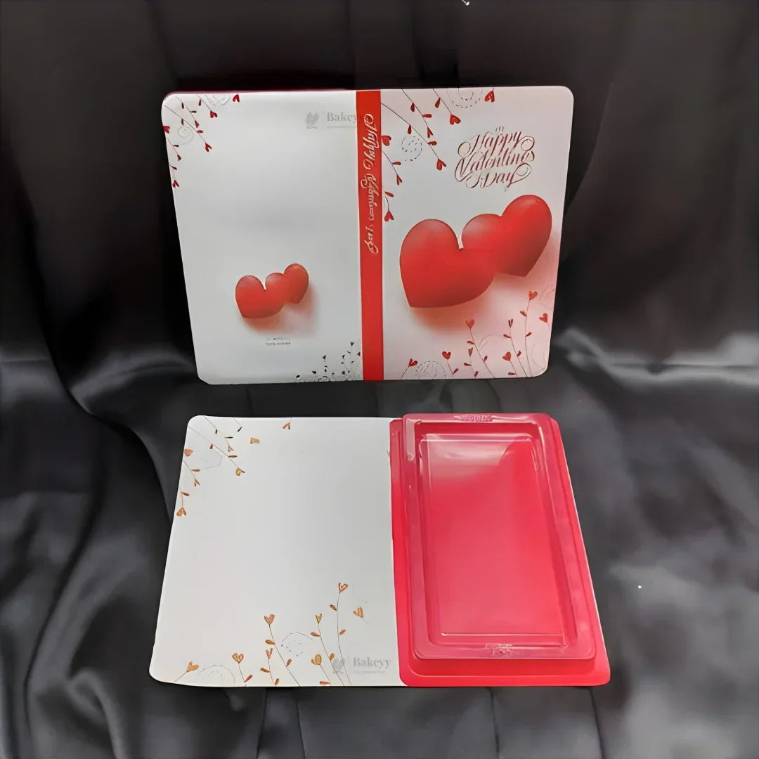 Valentine Theme Gift Box with Inner Tray | Book-Style Chocolate & Dessert Packaging Box | Decorative Foldable Gift Box | Pack of 10 - Bakeyy.com - India - Valentine Theme Gift Box with Inner Tray | Book-Style Chocolate & Dessert Packaging Box | Decorative Foldable Gift Box | Pack of 10 - Default Title 300.00