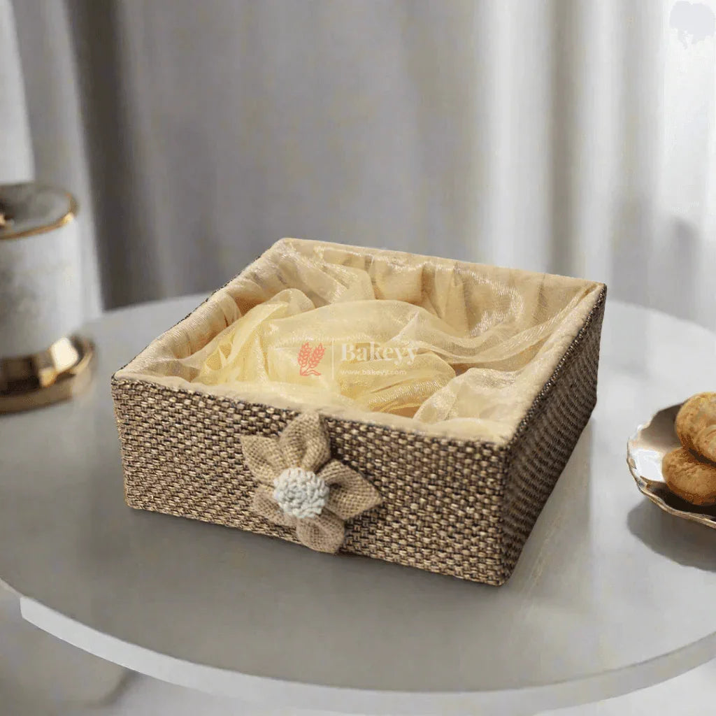 BrownNetHamperBasket-PerfectforGifting-main-image-bakeyy.com - Bakeyy.com
