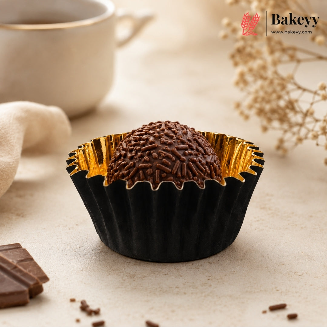 Brown & Gold Foil Cupcake Liners | Premium Baking Cups for Muffins & Cupcakes | Pack of 500