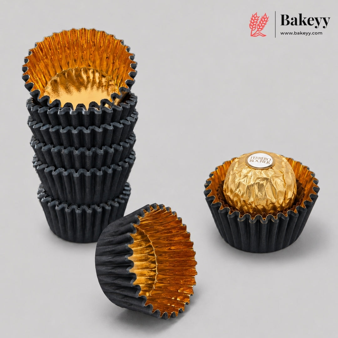 Brown & Gold Foil Cupcake Liners | Premium Baking Cups for Muffins & Cupcakes | Pack of 500
