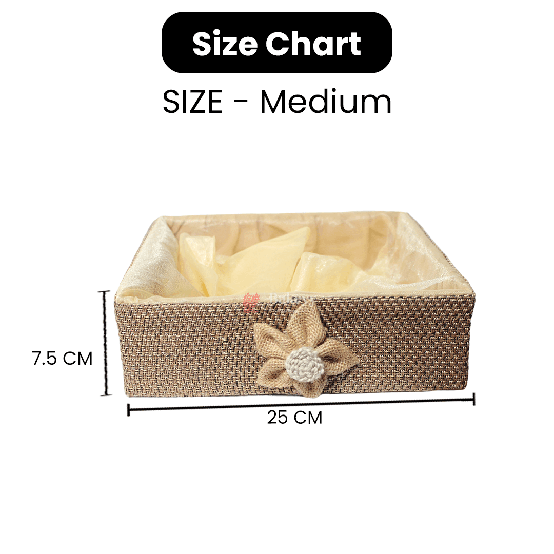 Brown Net Hamper Basket | Perfect for Gifting - Bakeyy.com - India - Brown Net Hamper Basket | Perfect for Gifting - Medium - 10 Inch