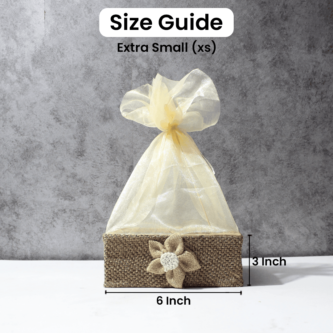 Brown Net Hamper Basket | Perfect for Gifting - Bakeyy.com - India - Brown Net Hamper Basket | Perfect for Gifting - Extra Small - 6 Inch