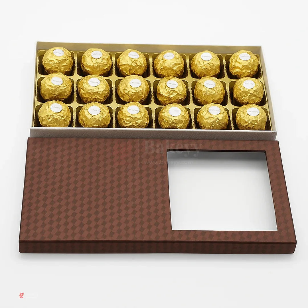 18 Cavity Hard Chocolate Box | Brown Colour
