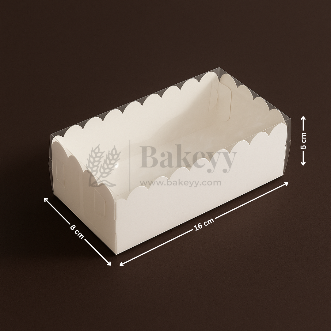 White Colour 2 Brownie Box With Transparent Lid | Pack of 50