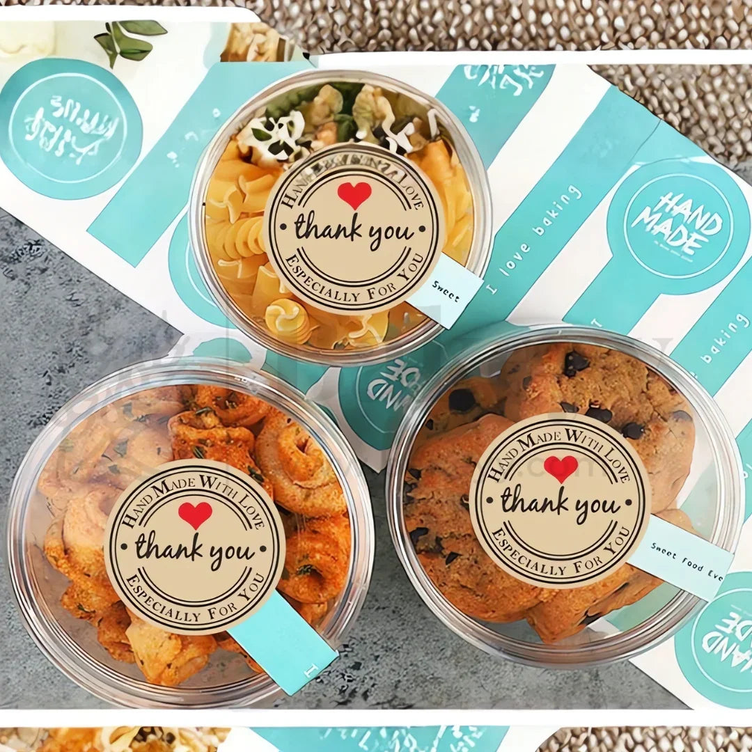 "Handmade With Love" Thank You Sticker Roll | 1 Piece