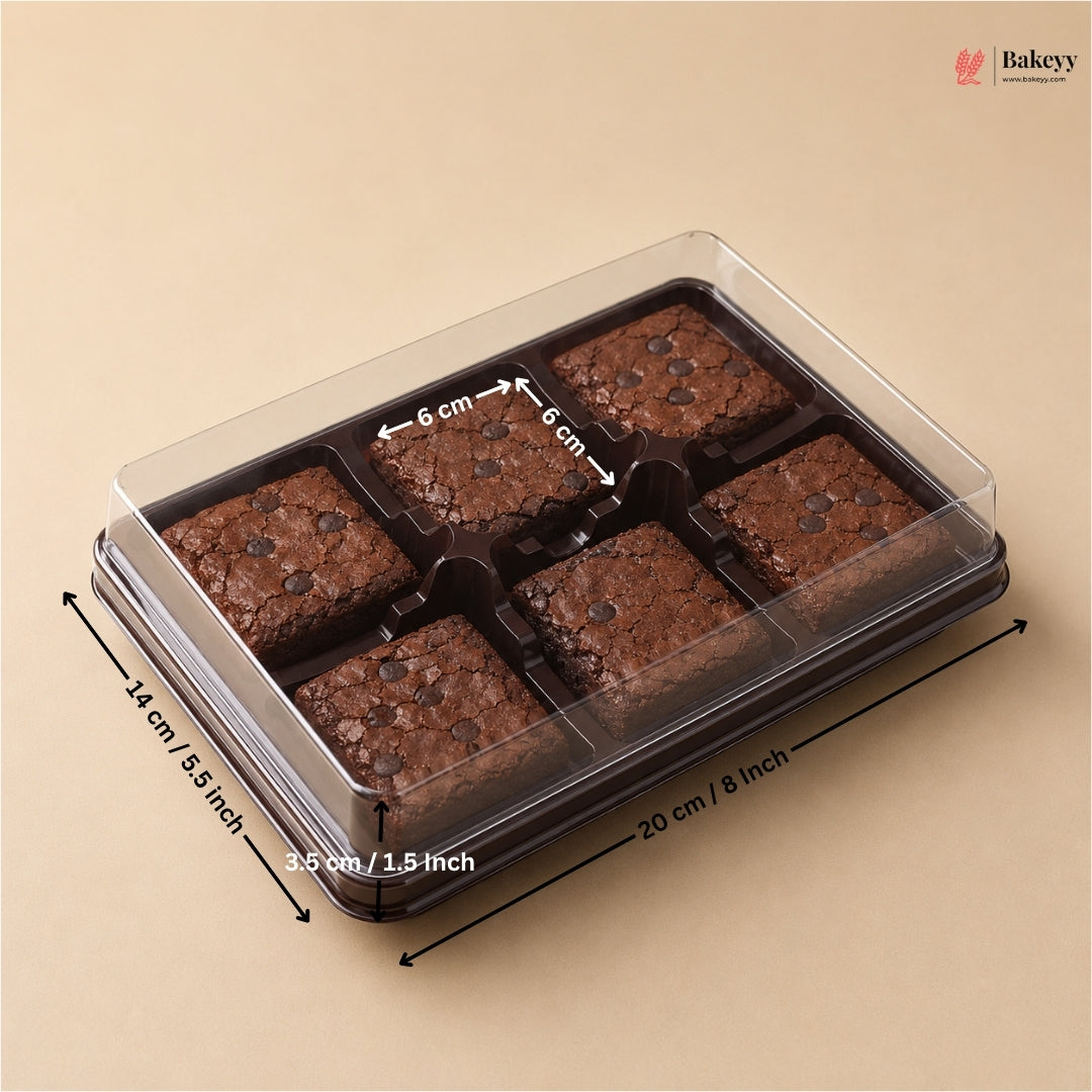 Brownie Box with Transparent Lid | PET Brownie Container | Multiple Capacities Available | Pack of 50