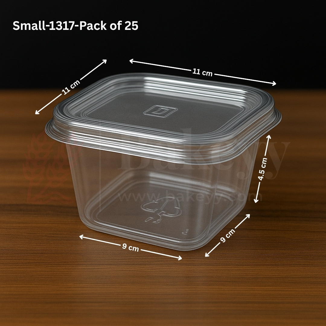Square PET Container | Pack of 25