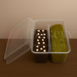Two Compartment PET Box with Lid | Pack of 50 | Perfect for Churros & Chocolate sauce