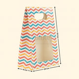 Rainbow Striped D-Cut Paper Bags| Pack of 10