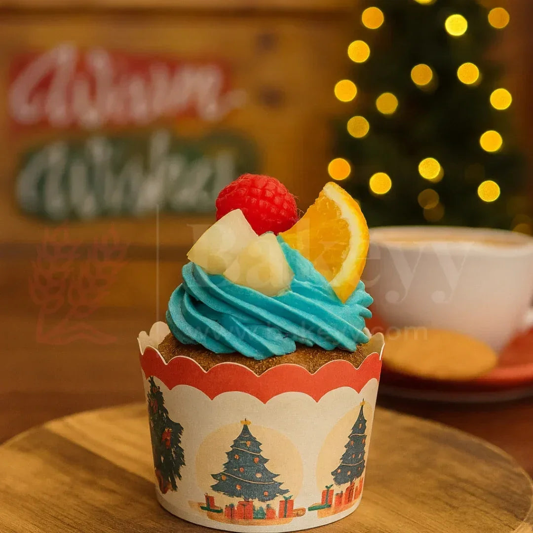 Christmas Muffin Cups-5cm | Pack of 50 - Bakeyy.com - India - Christmas Muffin Cups-5cm | Pack of 50 - Design 1