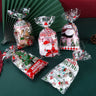 Christmas Cellophane Treat Bags with 50 Pieces Twisters | Pack of 50